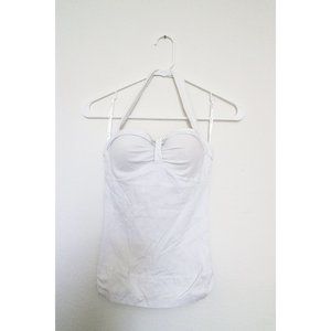 Papaya White Halter Bra Top Size S